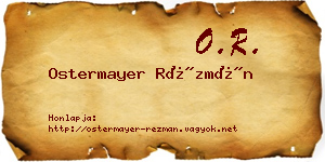 Ostermayer Rézmán névjegykártya